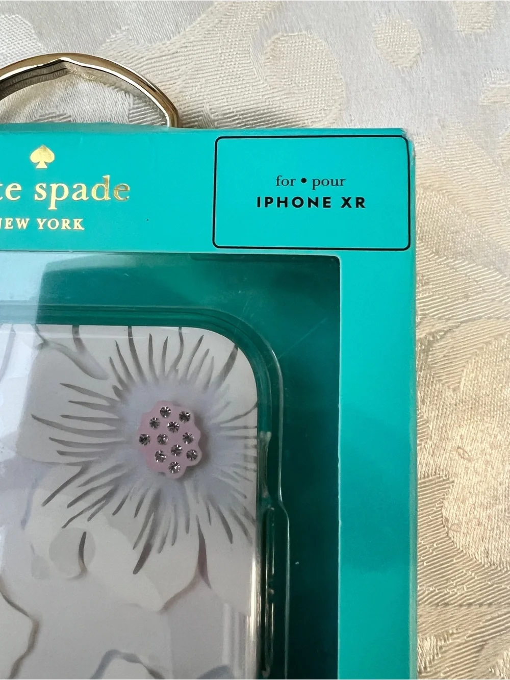 kate spade White Floral iPhone XR Hardshell Case with Pink Accents NWT